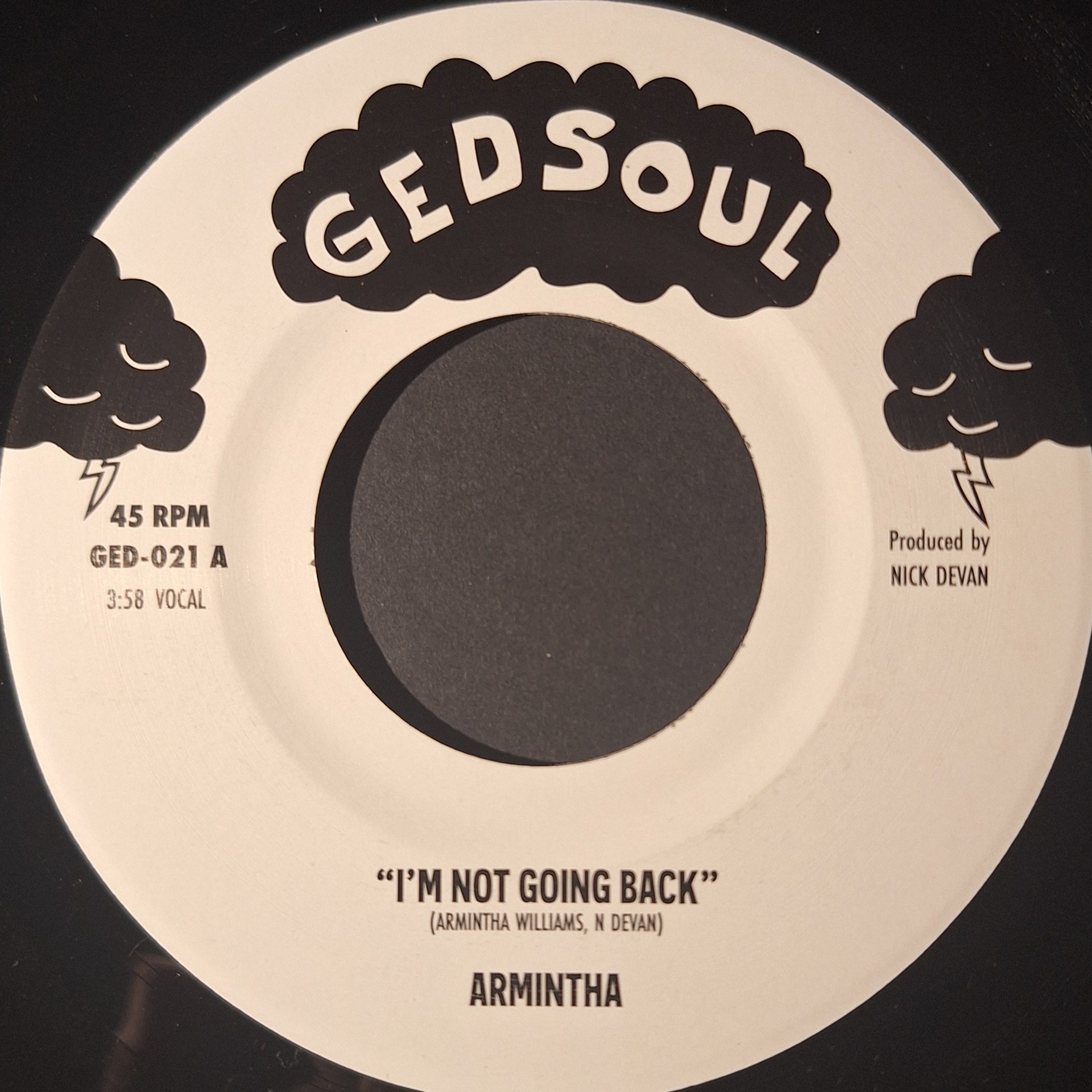 Armintha-"I'm Not Going Back"+ Nicky D Remix B-Side (7" Vinyl)