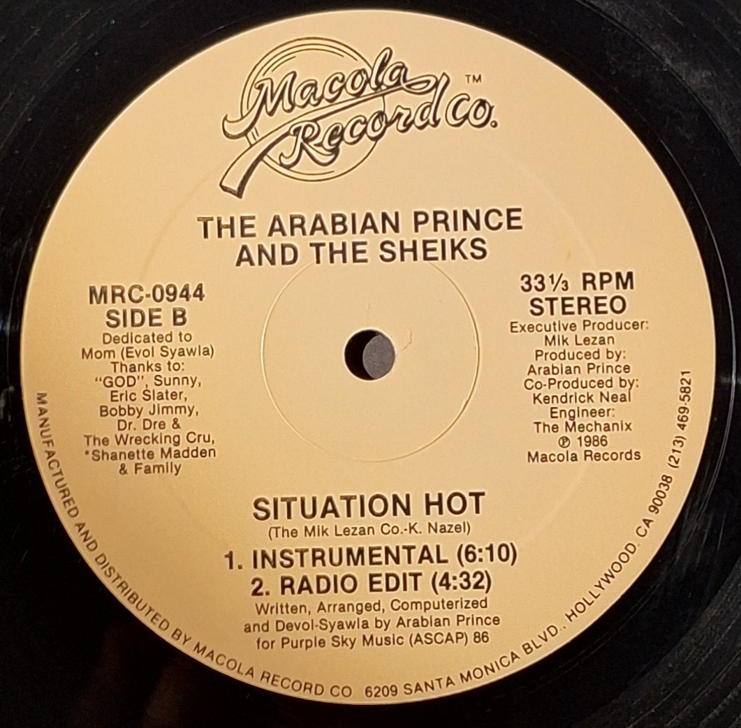 The Arabian Prince and The Sheiks- "Situation Hot" (12" Vinyl)
