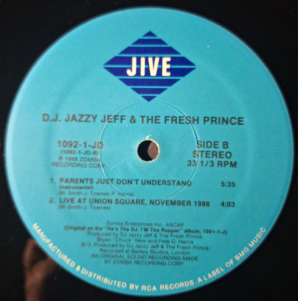 D.J. Jazzy Jeff and The Fresh Prince "Parents Just Don’t Understand" (12" Vinyl)