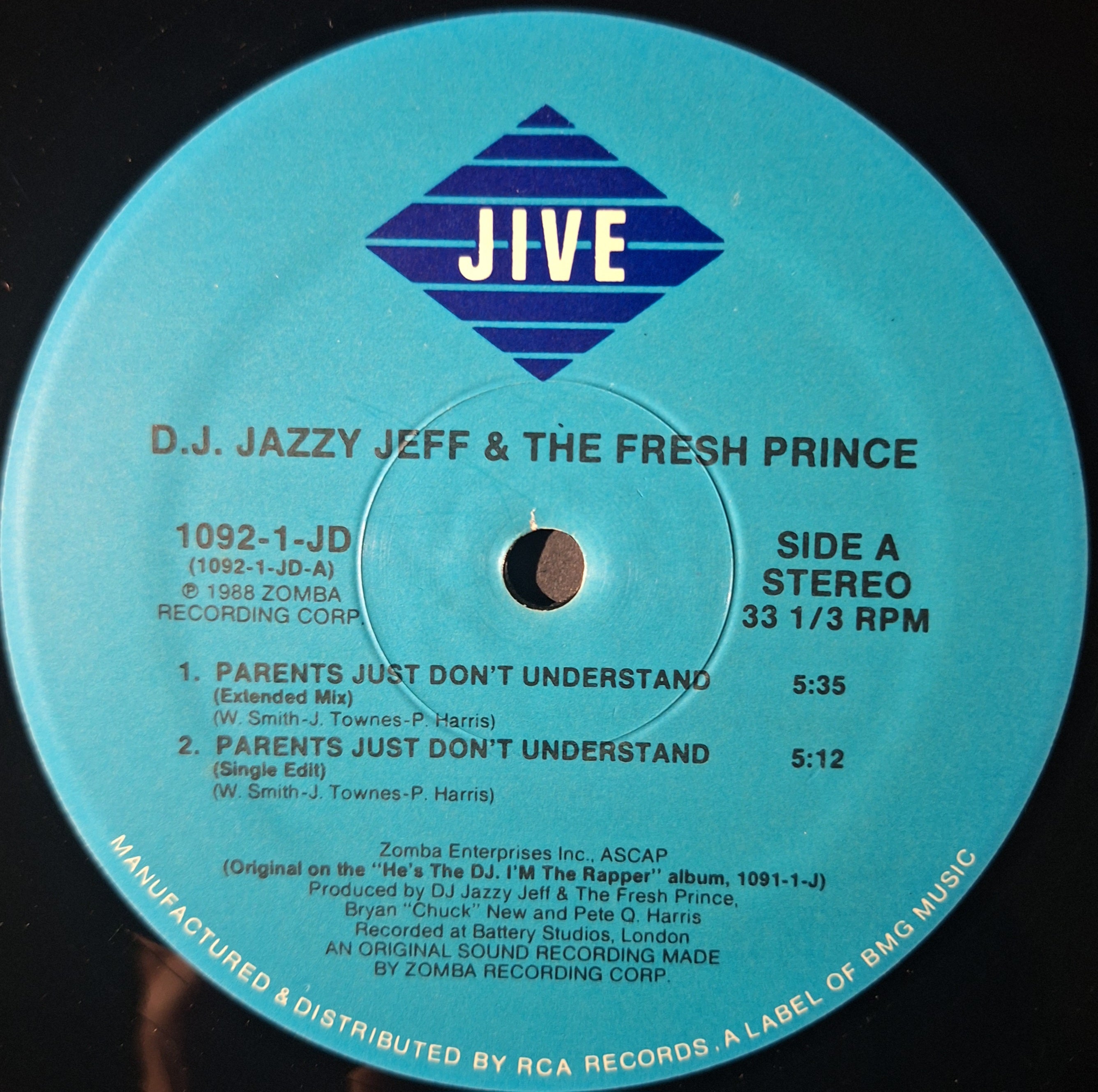 D.J. Jazzy Jeff and The Fresh Prince "Parents Just Don’t Understand" (12" Vinyl)