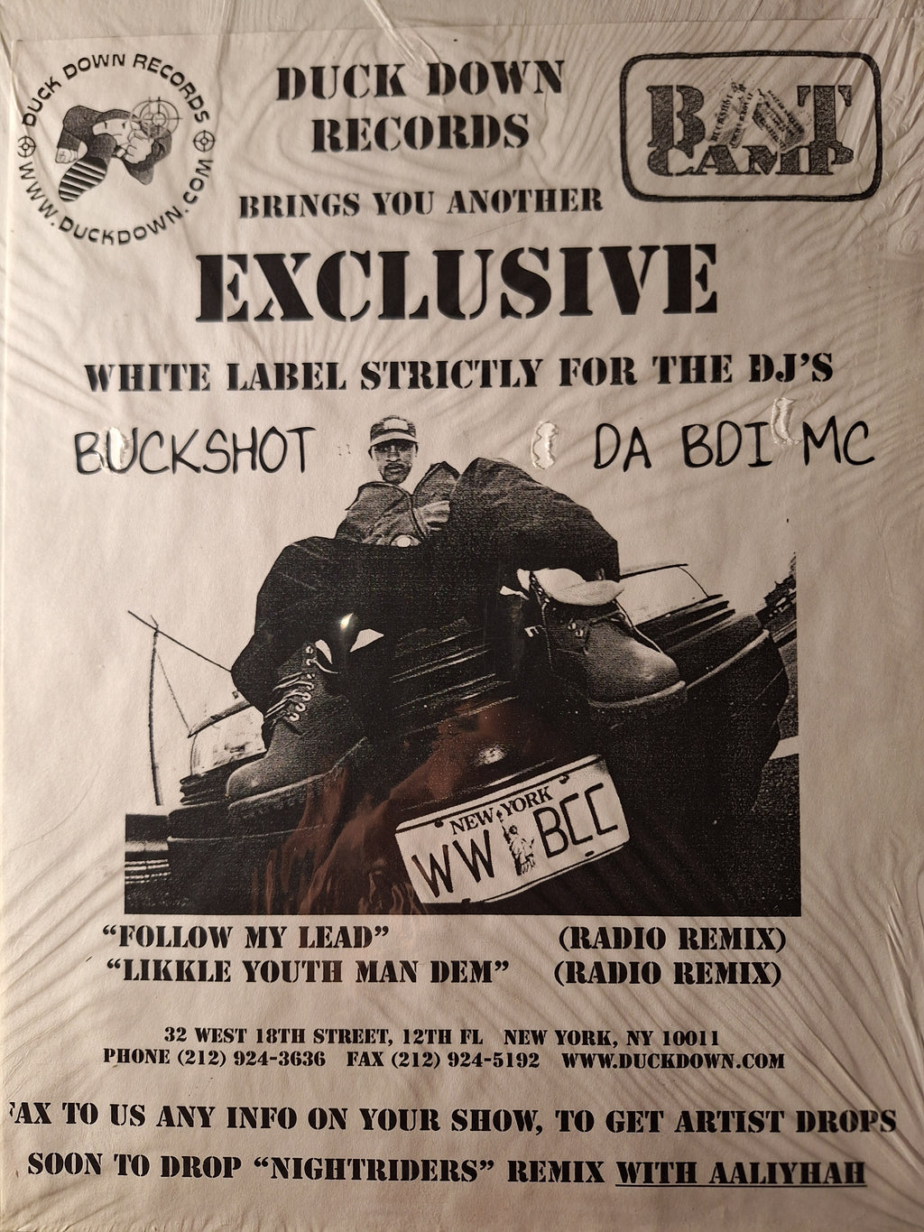 Buckshot Da BDI MC- "Follow My Lead"/"Likkle Youth Man Dem" (Dj Promo White Label Vinyl)