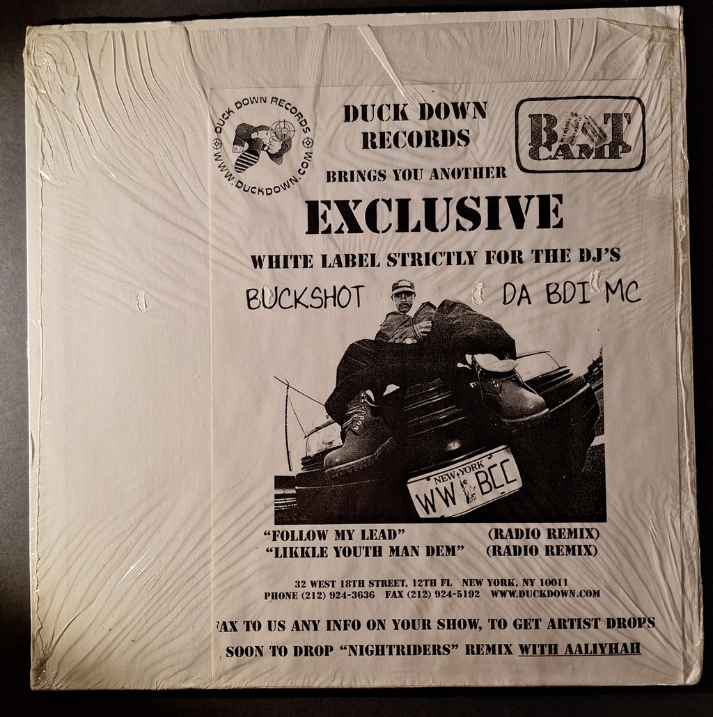Buckshot Da BDI MC- "Follow My Lead"/"Likkle Youth Man Dem" (Dj Promo White Label Vinyl)