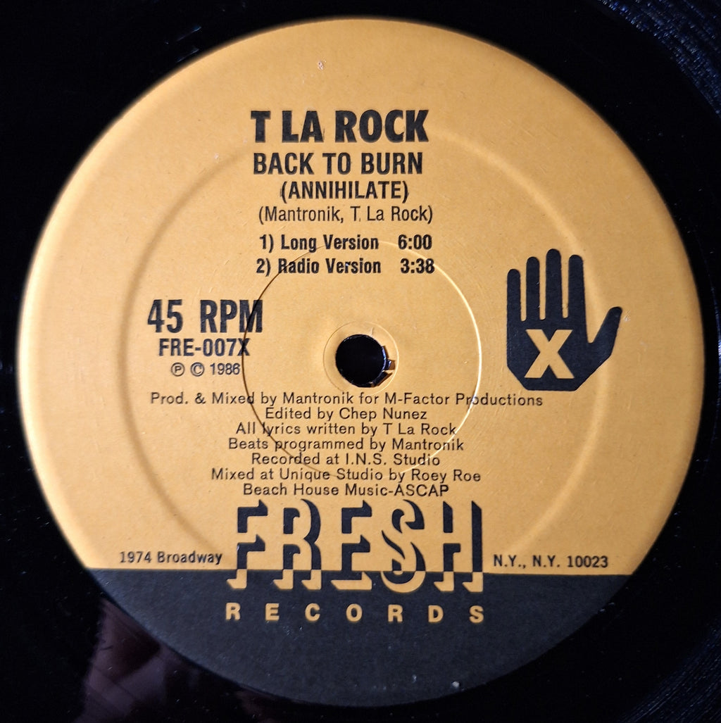 T La Rock- Back to Burn(Annihilate) (12" Single Vinyl)